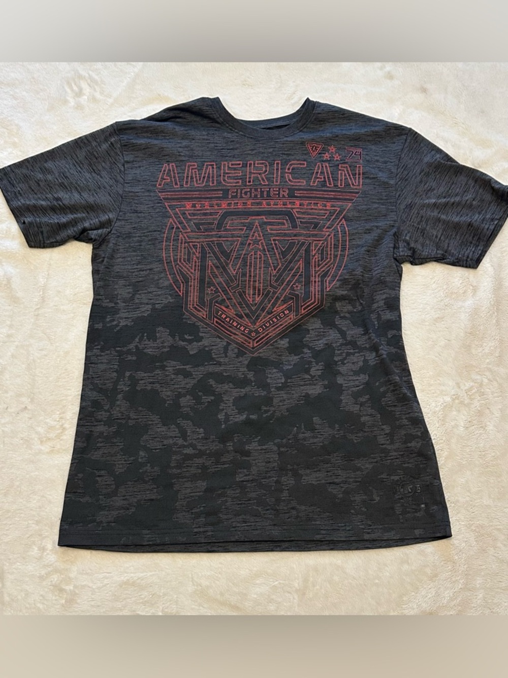 American Fighter Men's Black Tee with Red Graphic
